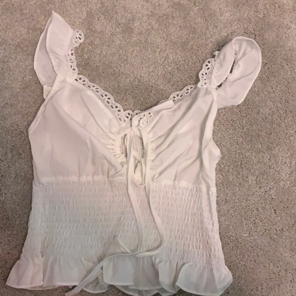 Milkmaid Style Ruffled Tank Top